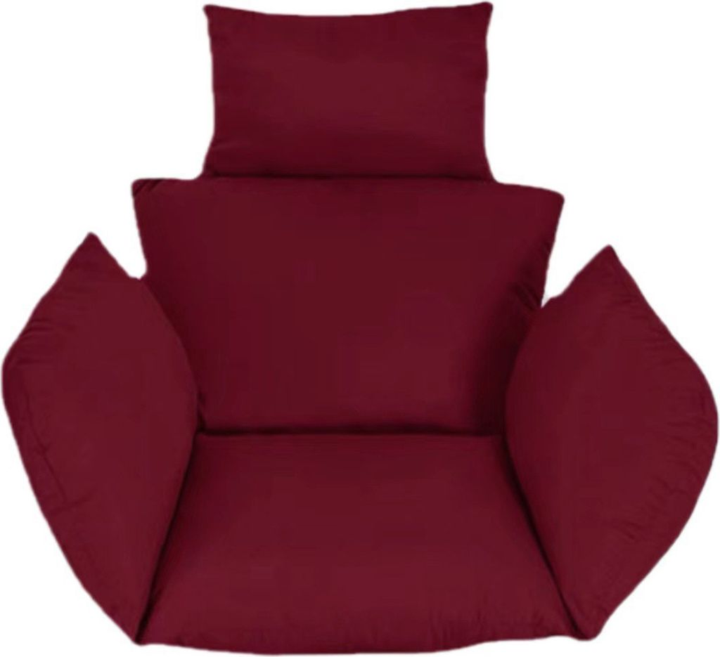 Eierstuhlkissen, Schaukelstuhlkissen mit Kopfstütze, waschbares Hängekorb-Sitzkissen, Ersatz für den Eierstuhl auf der Terrasse und im Garten