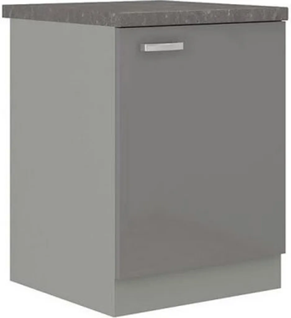 Base Mobile Cucina RONG 60 cm Grigio Lucido | Anta Singola Reversibile