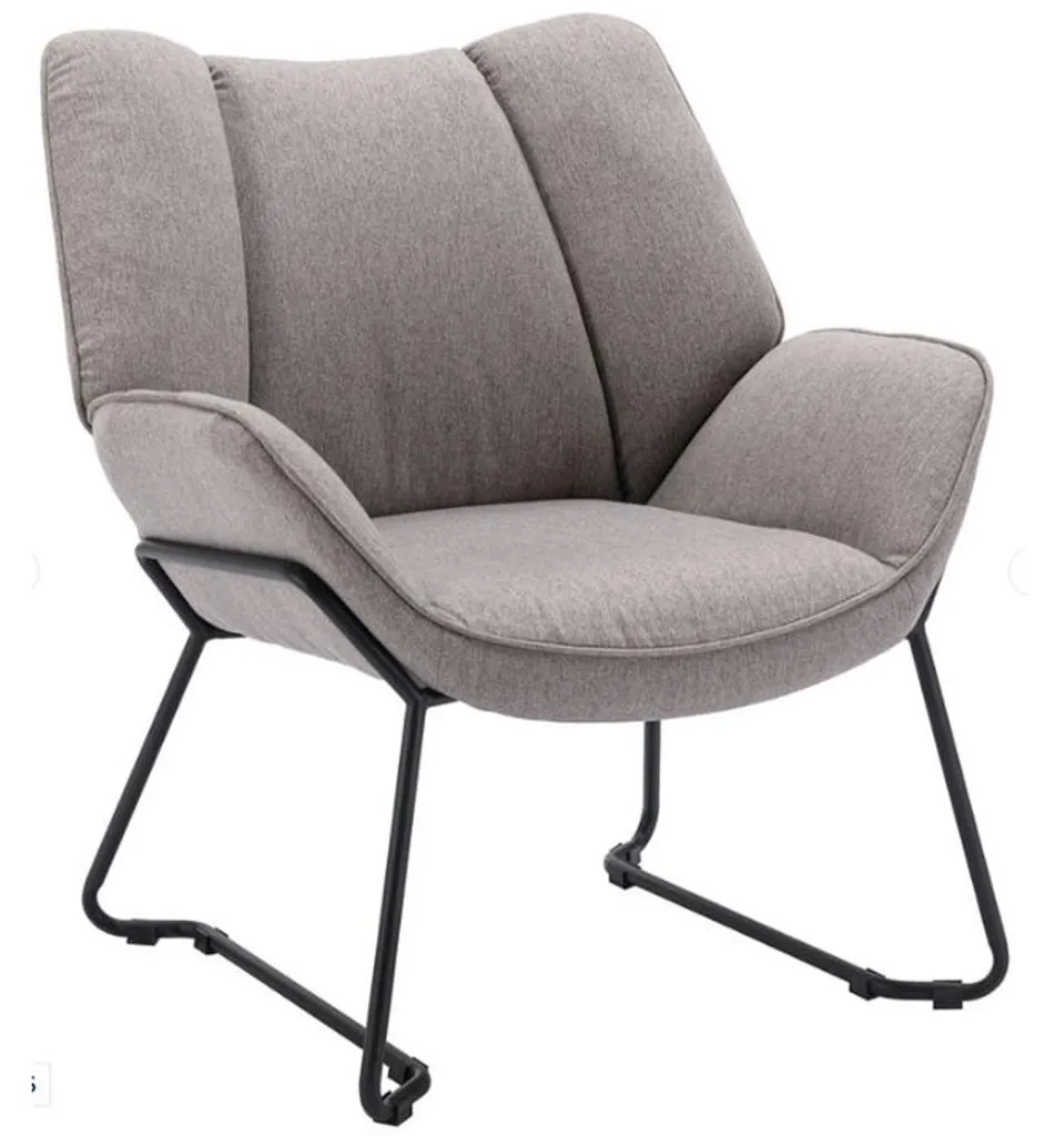 Fauteuil de salon en lin gris et fauteuil de lecture à oreilles - Confort