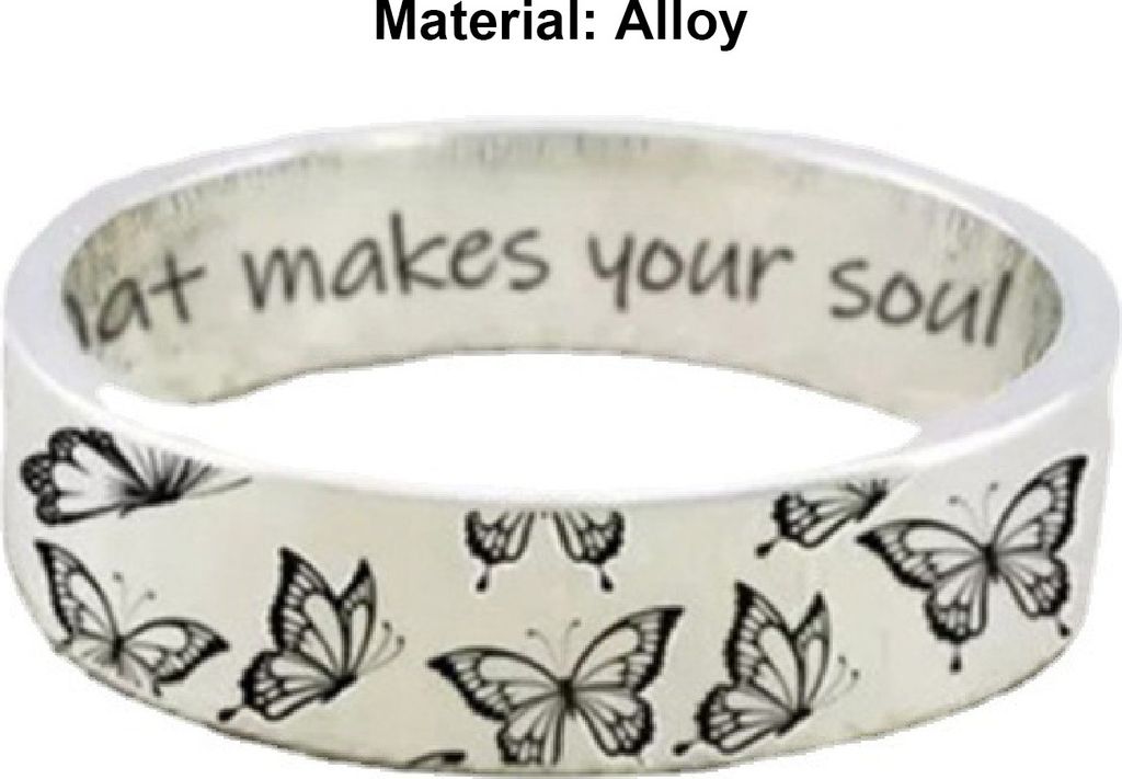 Geschnitzter Schmetterlingsring, Vintage, trendige Legierung, Schlichtheit, schicker dekorativer Fingerring als Geschenk-Silber,US 8