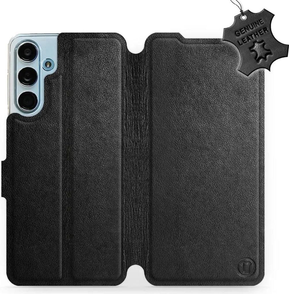 Echtleder Handyhülle für Galaxy M55 5G, Mobiwear Leather, Schwarz