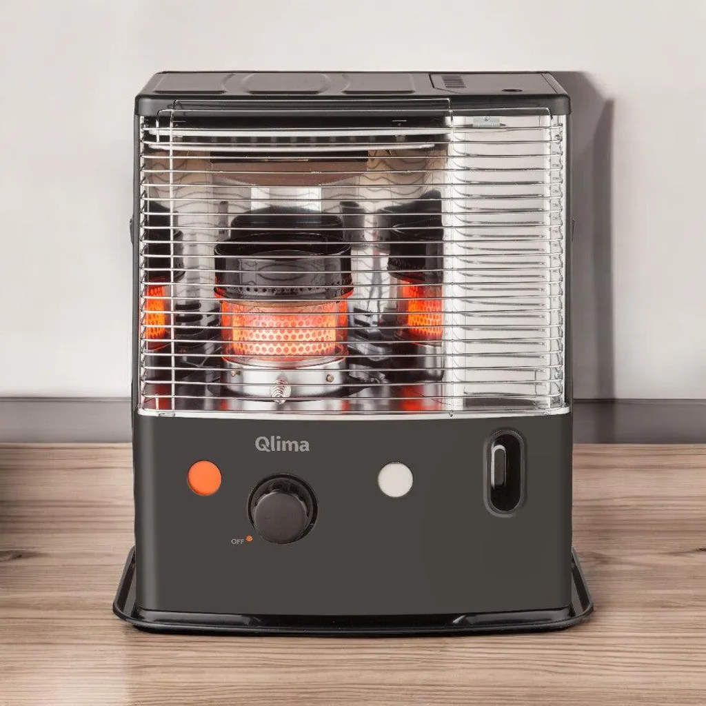 Poêle à pétrole à mèche Qlima R4224S-TC - Chauffage mobile 2400W noir