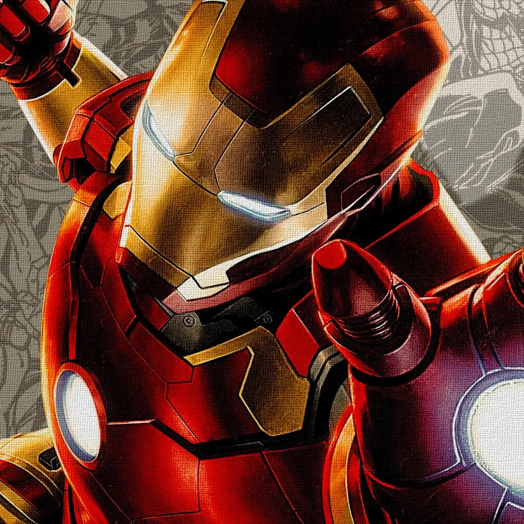 Tableau Iron Man Déco Chambre et Bureau Toile sur Châssis 70 x 50 cm