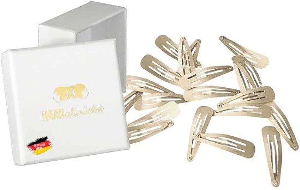 Barrettes cheveux 5cm beige mat avec boîte - 20 pièces haute qualité