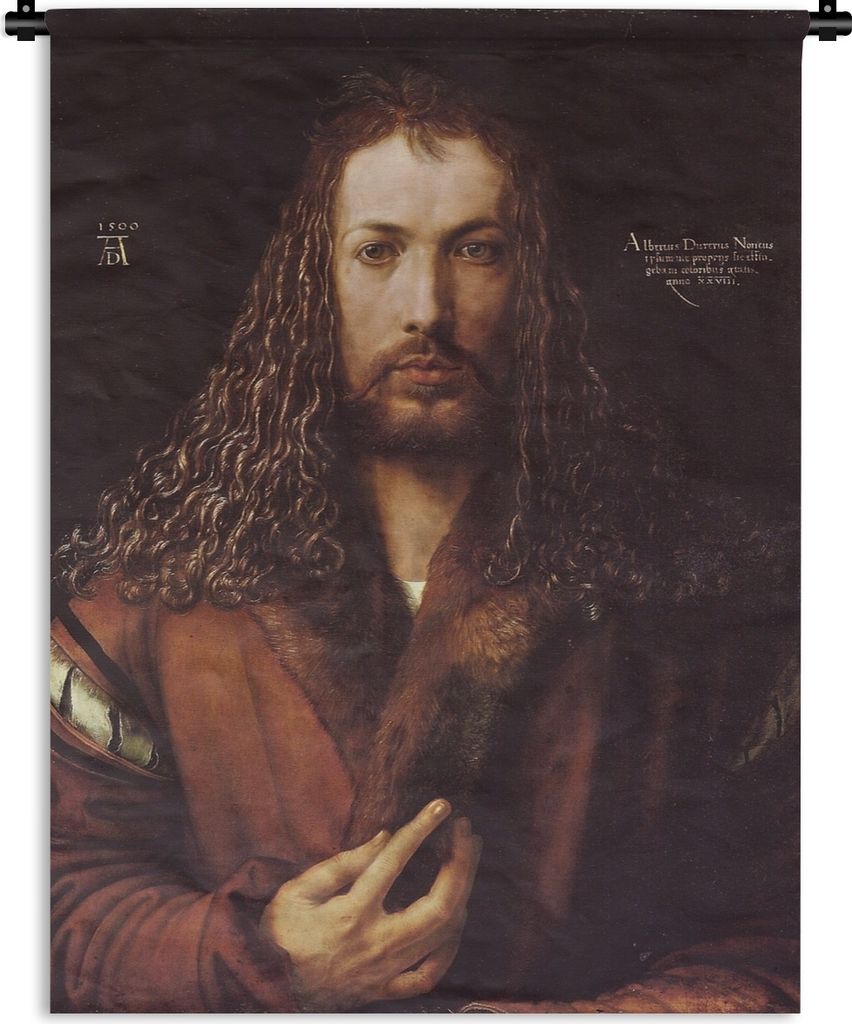 MuchoWow Wandteppich Wandbehang Selbstbildnis - Albrecht Dürer Gemälde 60x80 cm Tapisserie Dekoration Wandtuch - Decke - Wandtücher - Wohne