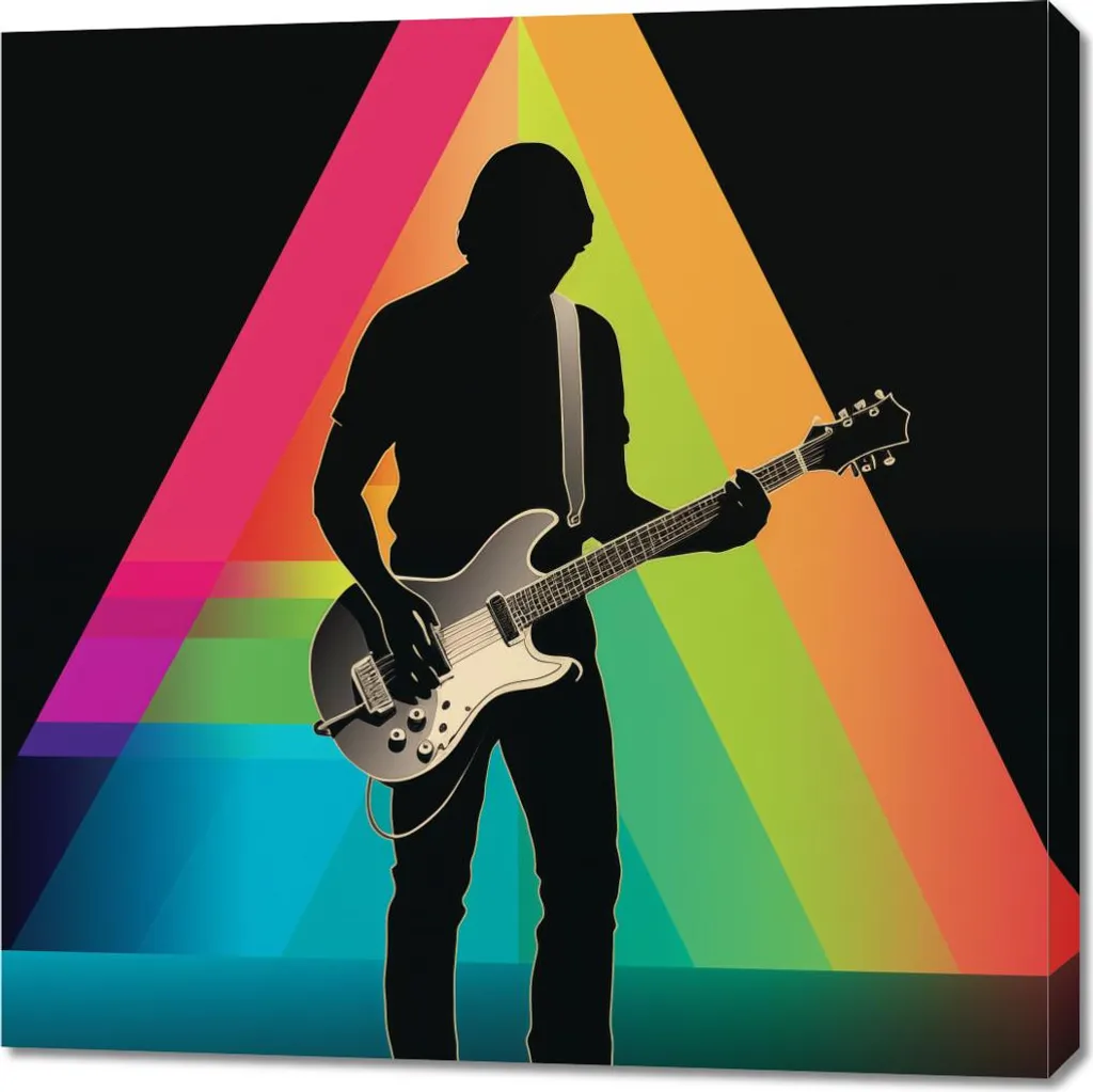 Image pour Salon de Musique 90x90 cm - Guitare et Prisme Décoration Murale