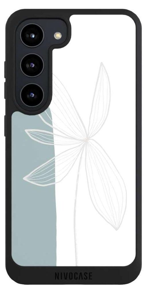 NIVOCASE Handyhülle für Samsung Galaxy S23 Hülle NIVOpure Case Schwarz Blume Boho Pastell