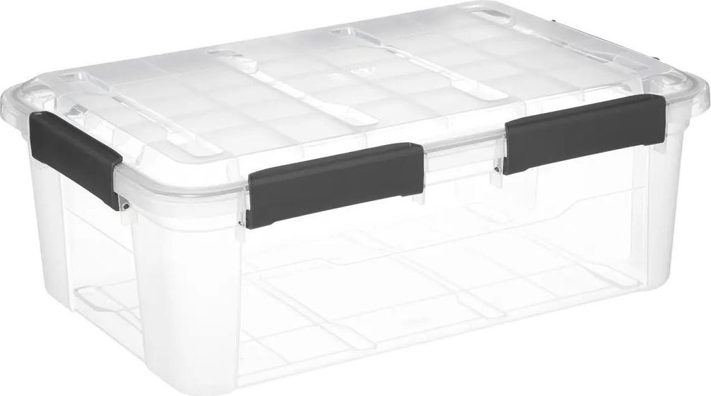 5Five Aufbewahrungsbox mit Deckel - Protect - 32 Liter - 58 x 39 x 22 cm - Kunststoff - transparent