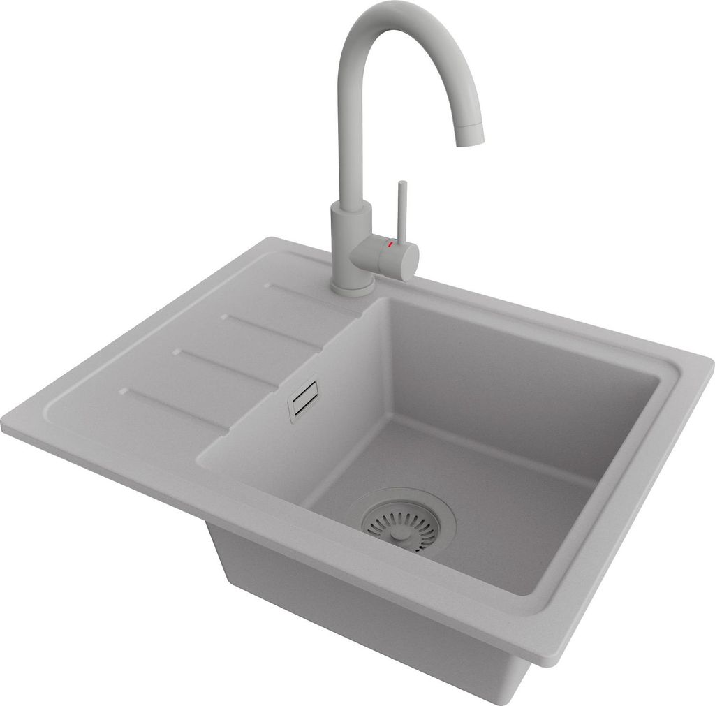 PRIMAGRAN Granitspüle Grau 55x44cm, Spülbecken 1 Becken + Produktbild 