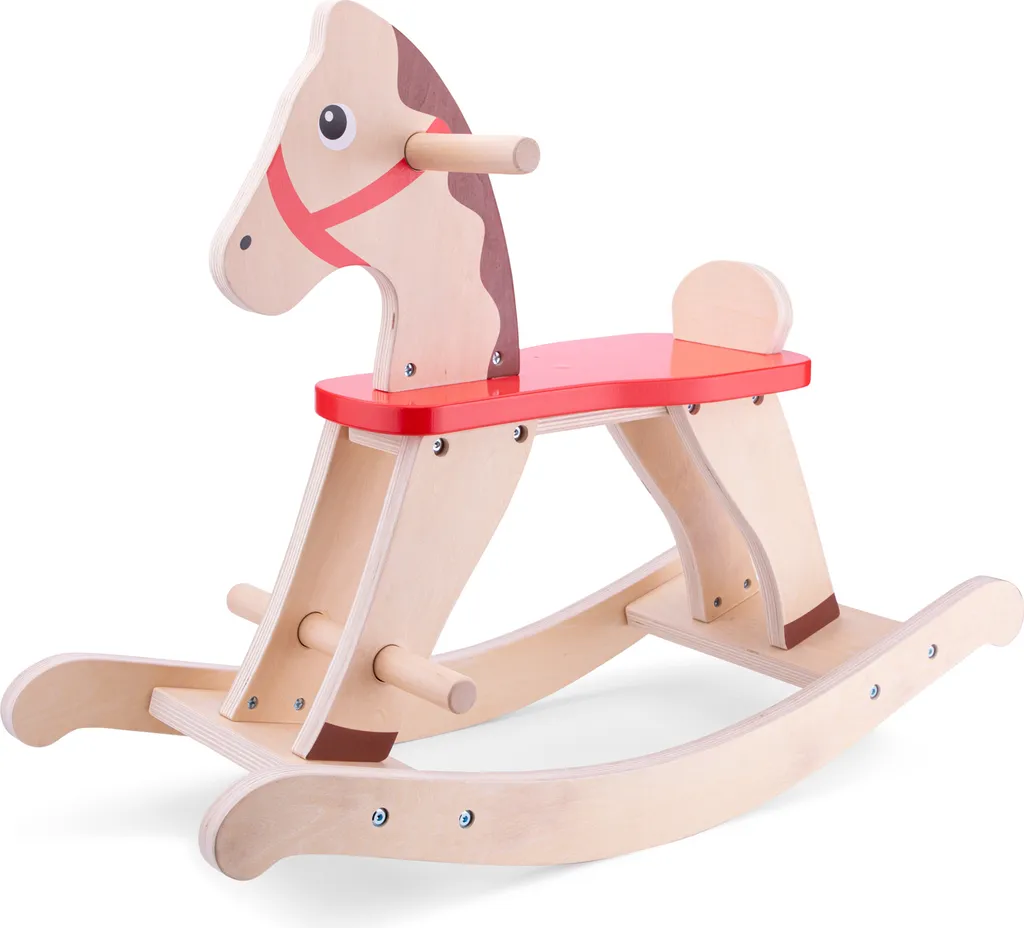 Cheval à bascule en bois naturel robuste - Design classique de qualité