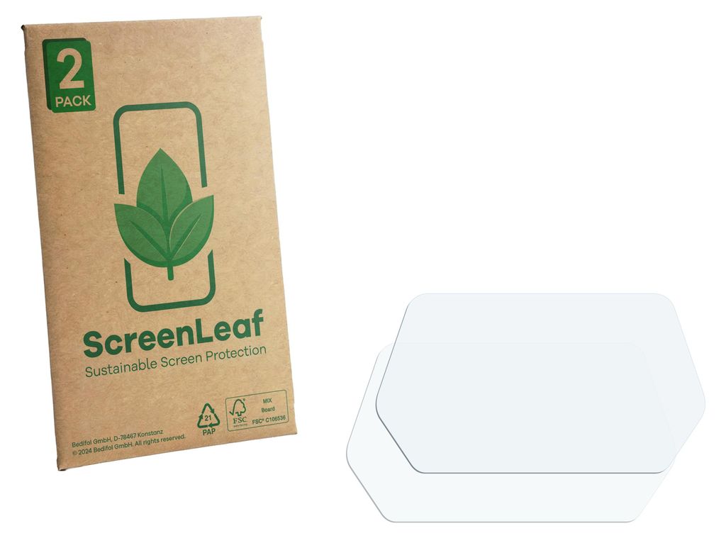 2x ScreenLeaf Schutzfolie für Navee XT5 PRO nachhaltiger Displayschutz Display Schutz Folie Klar Transparent
