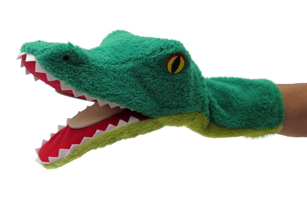 Weiche Krokodil Handpuppe - 38 cm Kuscheltier für Kinder, Interaktives Spielen & Geschichten, 23448B