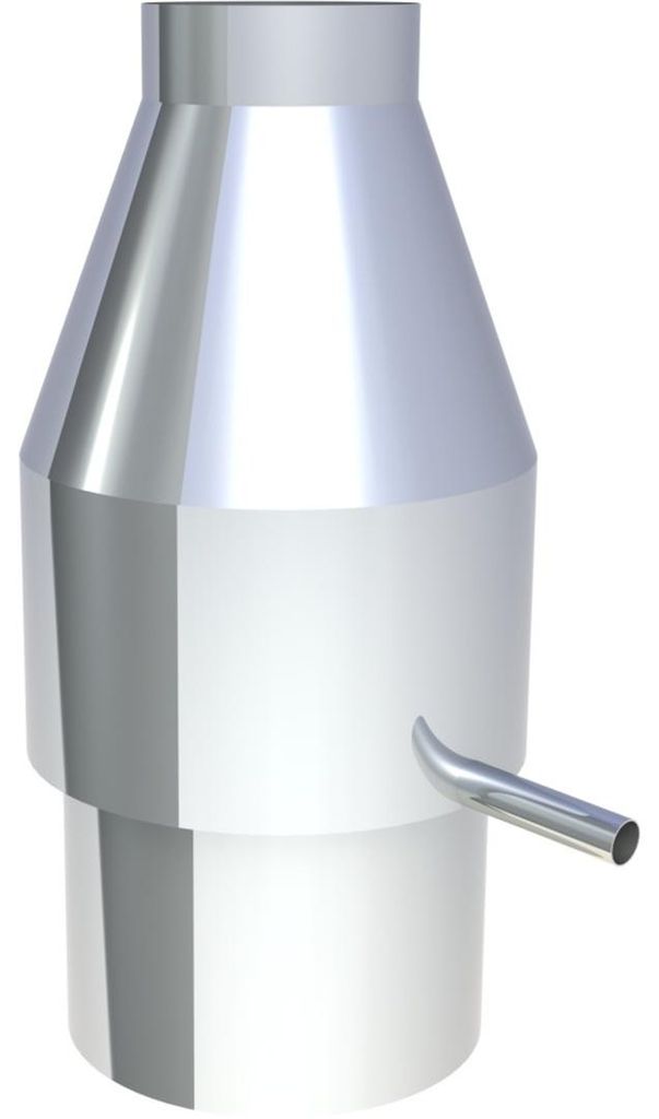 Jeremias DW-FU Deflektorhaube Ø 350 mm mit Ablauf Mündungsabschluss bis 250°C max 15 m/s ideal für Schornstein Abgasanlage Edelstahl doppelwandig