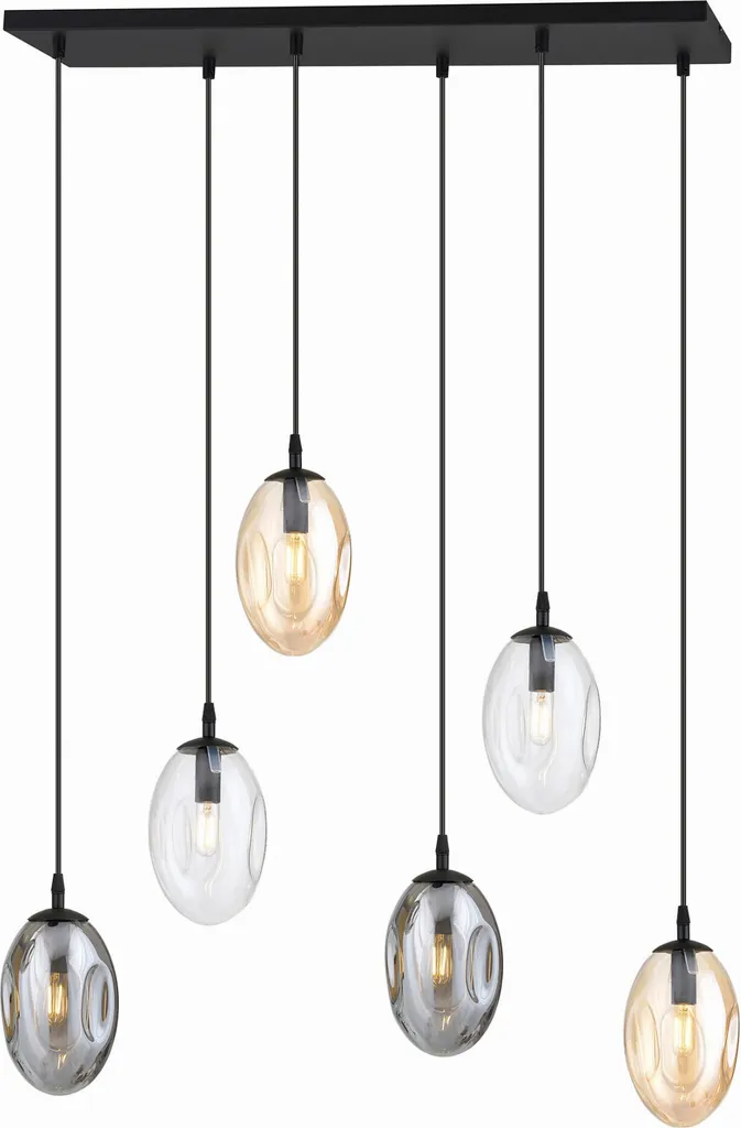 Suspension de plafond à 6 abats-jours multicolores Emibig Astral E14
