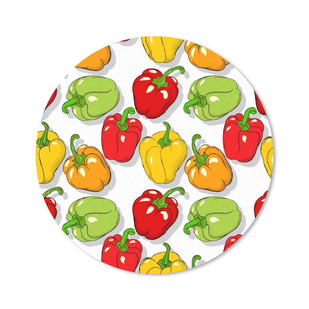 MuchoWow Mauspad Mousepad Muster - Lebensmittel - Paprika 30x30 cm - Mousepads - Maus Mat - Pad - Mausunterlage - Tischunterlage - Schreibtischma...