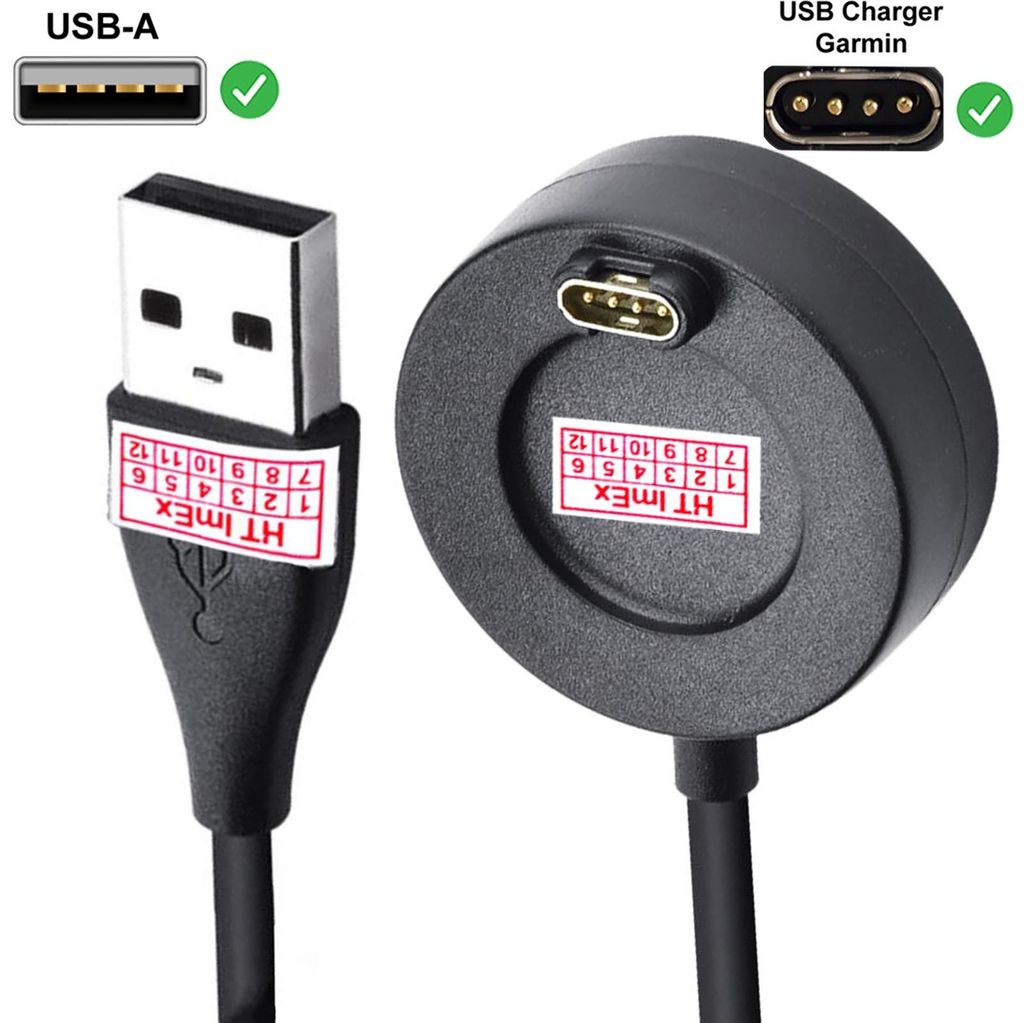 USB A Ladegerät Ladekabel Für Garmin Fenix 7 / 7S / 7X Pro / 7X Solar Edition Round Charge