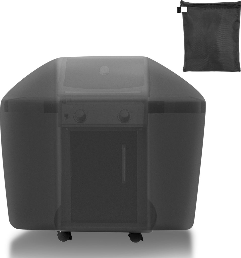 Yakimz Grillabdeckung BBQ Grill Abdeckhaube Brenner Gasgrill Schutzhülle Haube 145*61*117 Schwarz 210D Polyester mit PolyurethanBeschichtung