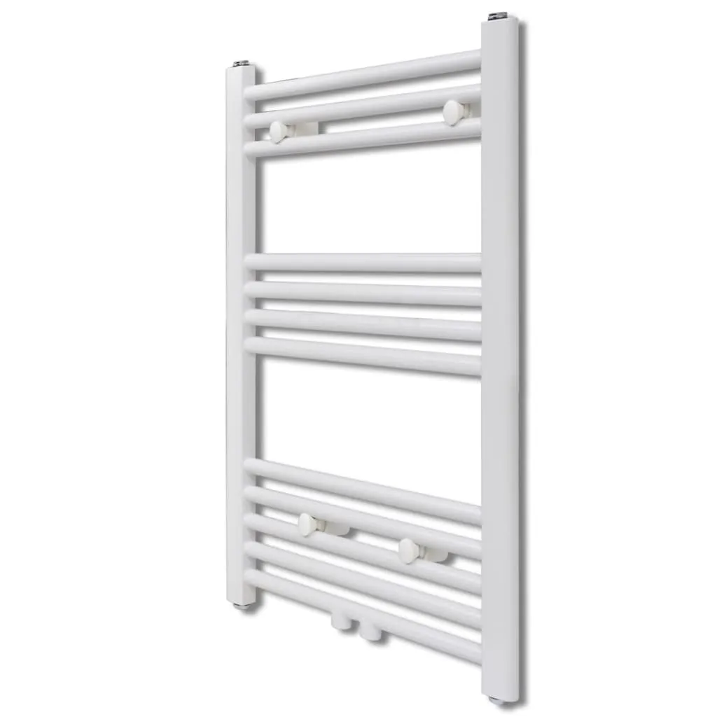 Radiateur eau chaude droit 500x764 mm en acier blanc pour salle d'eau