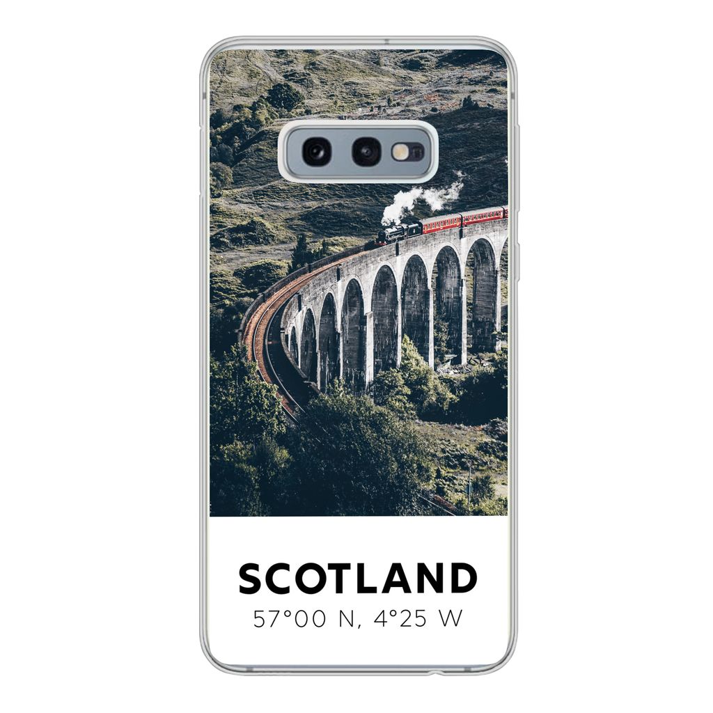 MuchoWow Handyhülle Schutzhülle Hülle für Samsung Galaxy S10e Schottland - Zug - Sommer - Eisenbahn Silikon Softcase Handy Hülle - Handy