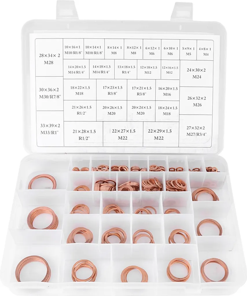 Rondelles en cuivre haute conductivité 30 dimensions kit complet 570 pcs