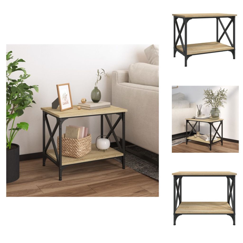 vidaXL Beistelltisch Sonoma-Eiche 55x38x45 cm Holzwerkstoff - Couchtische