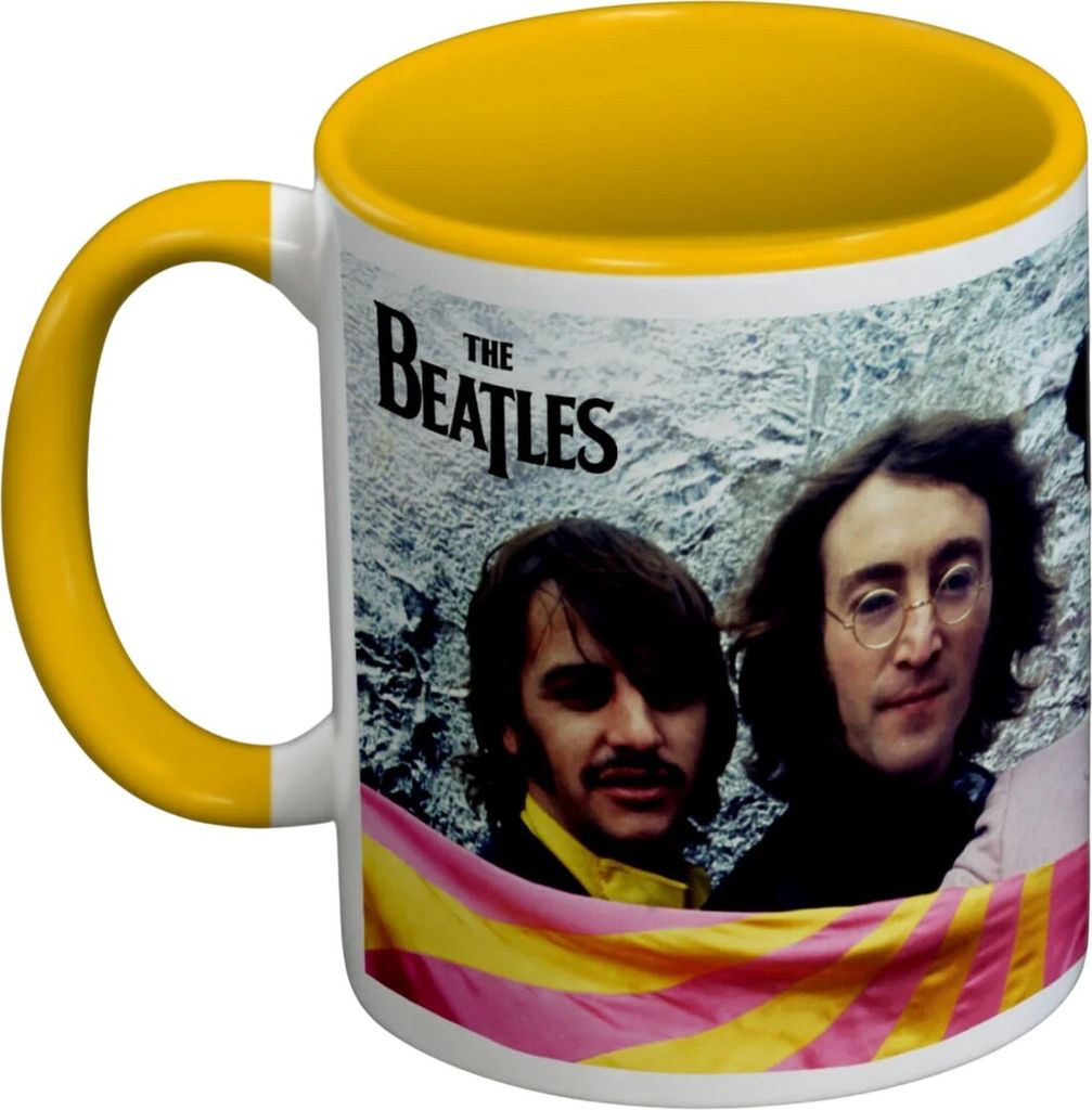 The Beatles - Kaffeebecher, Zweifarbige Innenseite PM10921 (Einheitsgröße) (Gelb/Pink)