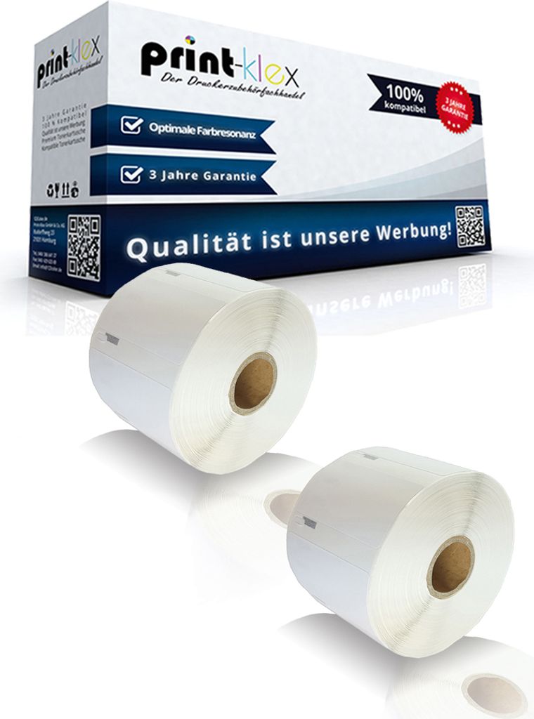 2x Kompatible Etiketten-Rollen für Dymo 11356 Guestguard 11356 S0722560 89mm x 41mm 89 mm x 41 mm 300 Label Drucker Pro Serie
