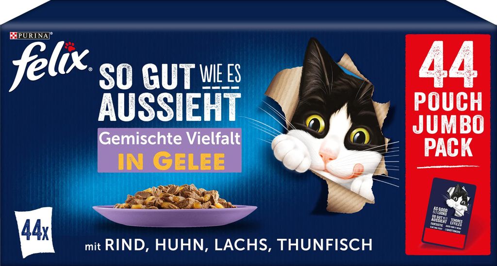 FELIX So gut wie es aussieht Katzenfutter nass in Gelee, Produktbild 