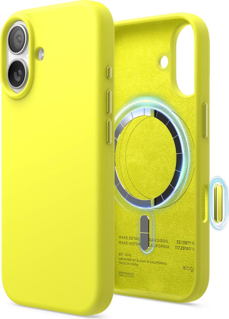 ELAGO Handyhülle für iPhone 17, Silikon Soft Case Magsafe, Neon Yellow