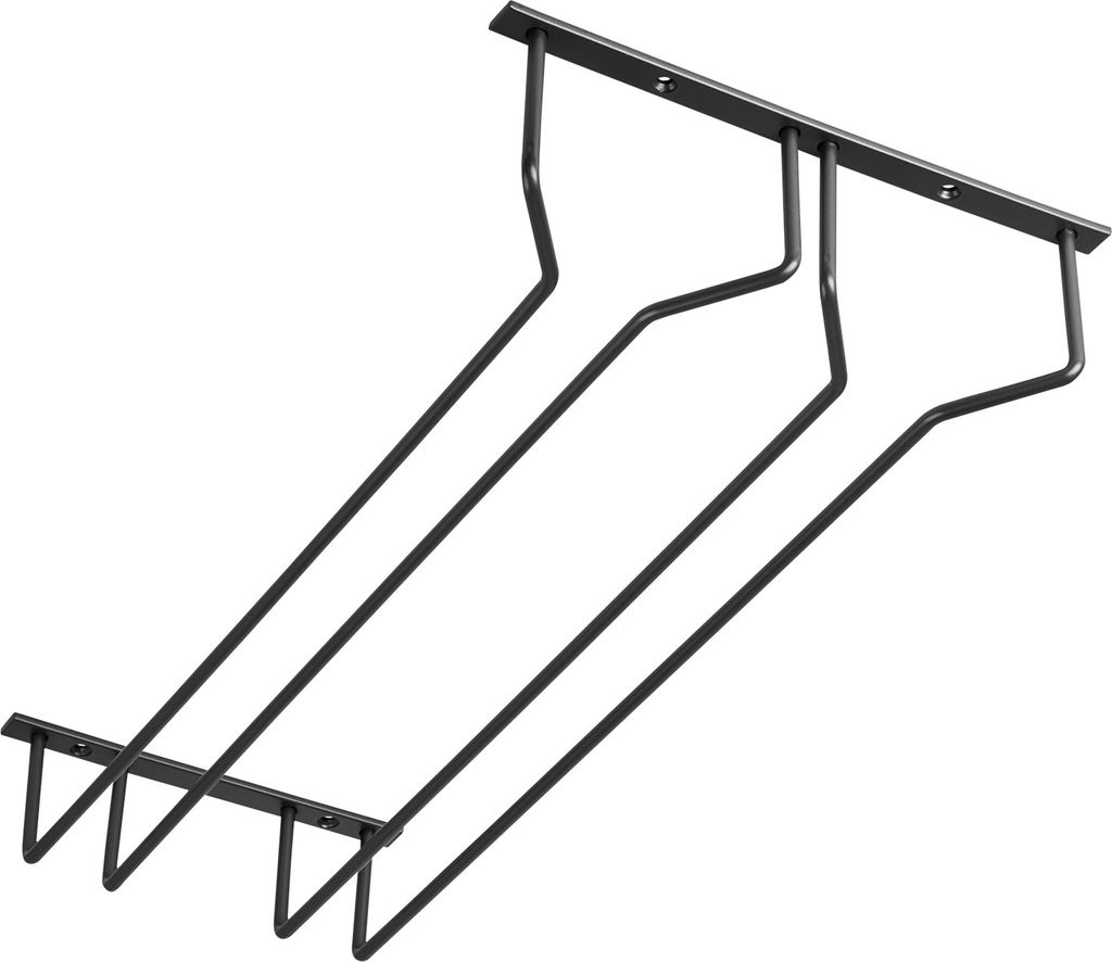 Gläserhalter für 2 Glasreihen 235 x 500 x 70 mm schwarz Schrankhalterung für Weingläser Sektkelche Stielgläser Weinglasregal von SOTECH