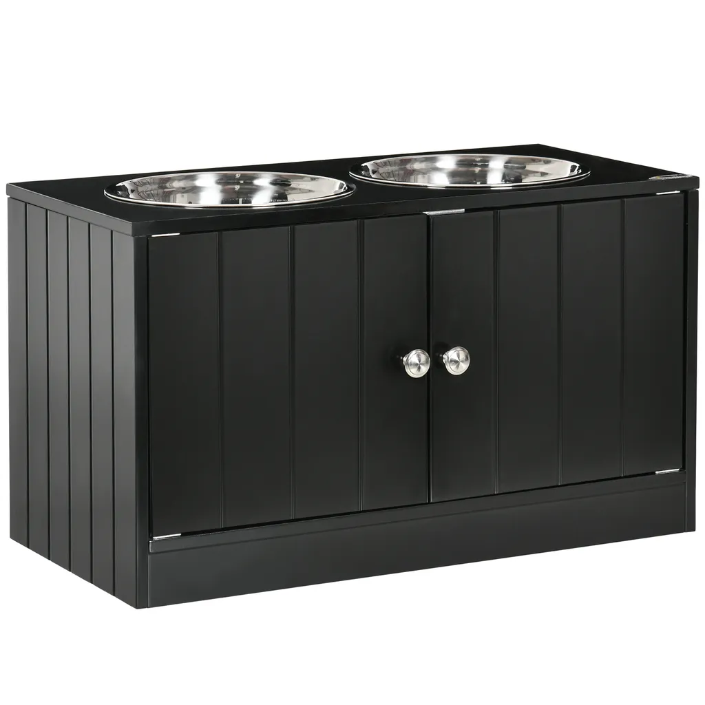 Double gamelle surélevée pour grand chien PawHut ergonomique noire