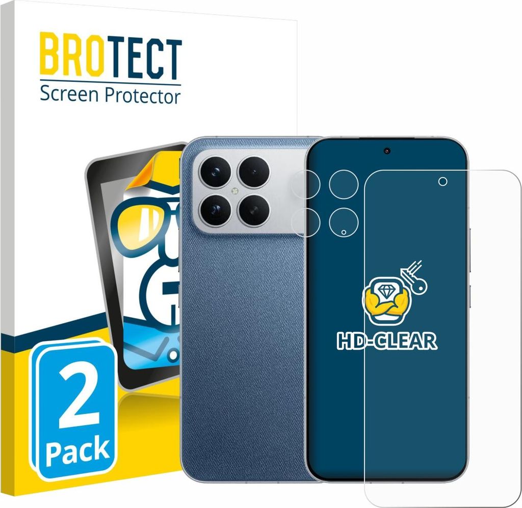2x Für Xiaomi Poco F8 Ultra 5G (Display+Kamera) Schutzfolie BROTECT Displayschutz Display Schutz Folie Klar Transparent