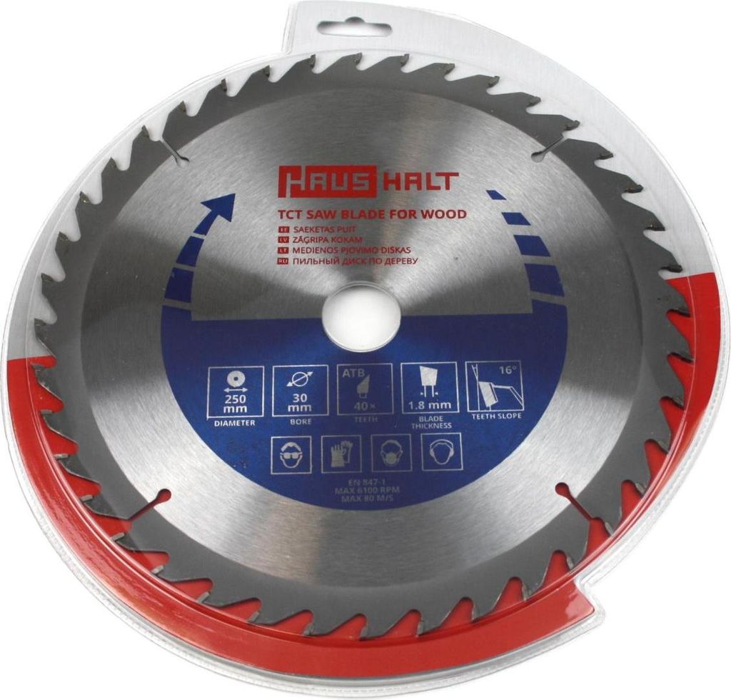 Sägeblatt 250mm Kreissägeblatt für Holz, 40 Zähne, Innen Produktbild 