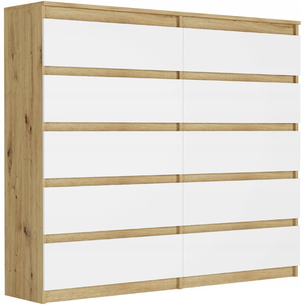 Komoda 140 cm 10 zásuvek skříňka FRAMIRE R-140-S10 artisan Obrázek produktu 