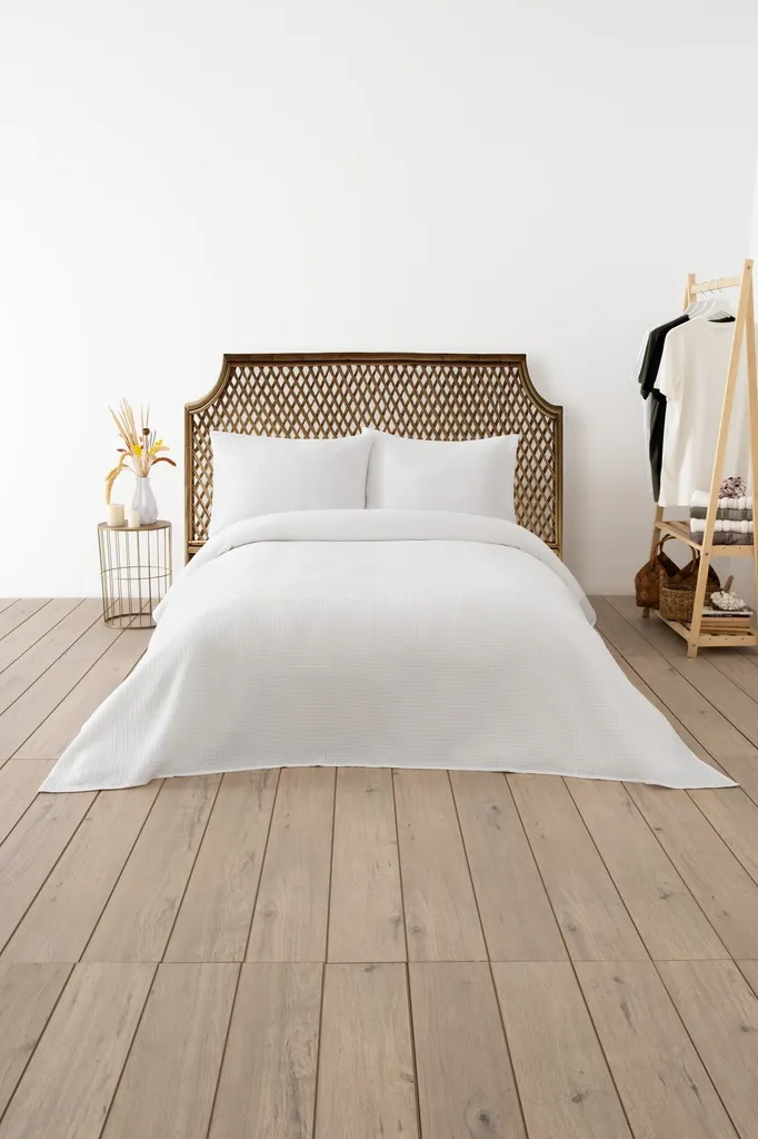 L'Essentiel Linge de Maison, Waffle - Bianco, doppio piqué, bianco, 70% COTONE / 30% POLIESTERE, 200 x 220 cm