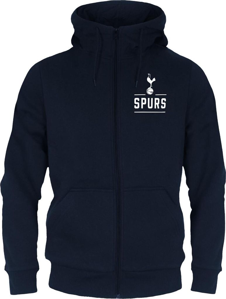 Tottenham Hotspur FC - Hoodie mit durchgehendem Reißverschluss für Herren, Fleece GF199 (3XL) (Dunkles Marineblau)