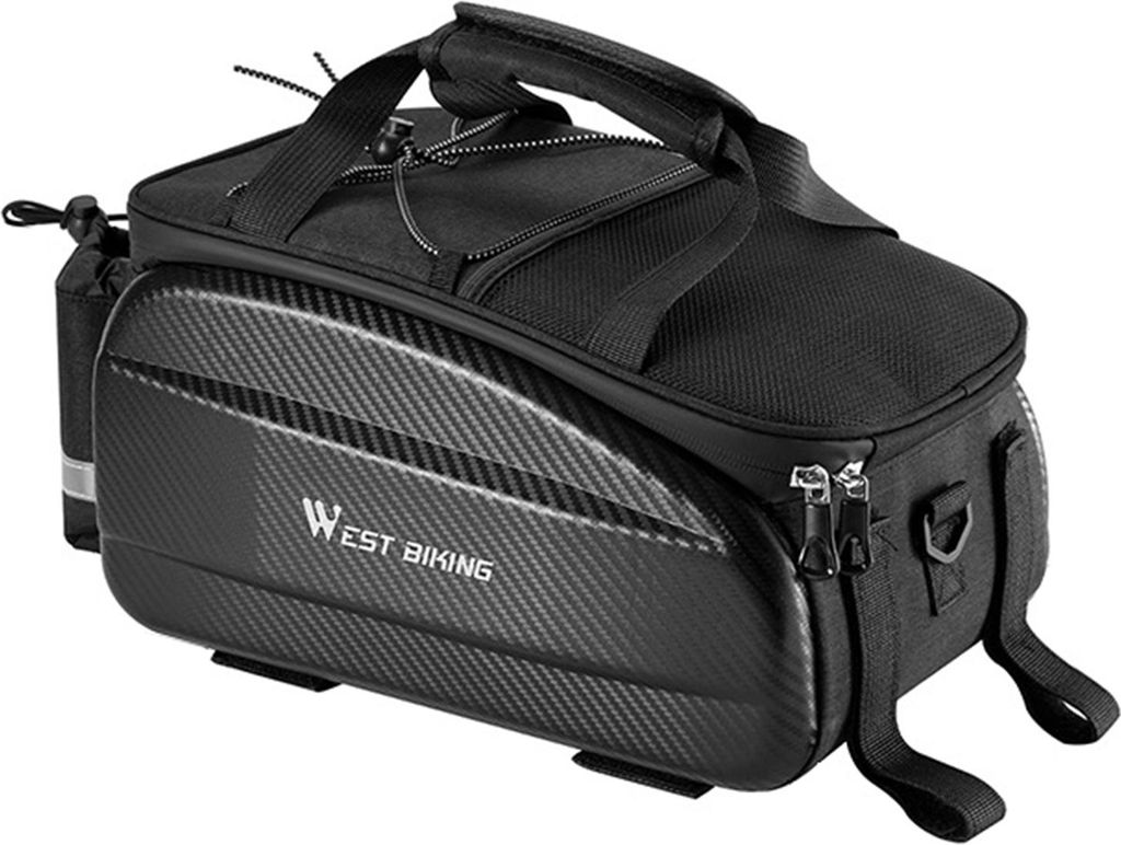 Fahrradsatteltaschen hinterer Gepäckträger für Mountain Riding Travel Bike Trunk Saddle Seat Bag Carrier mit Reflektor Schwarz 11L (Non-Expandable)