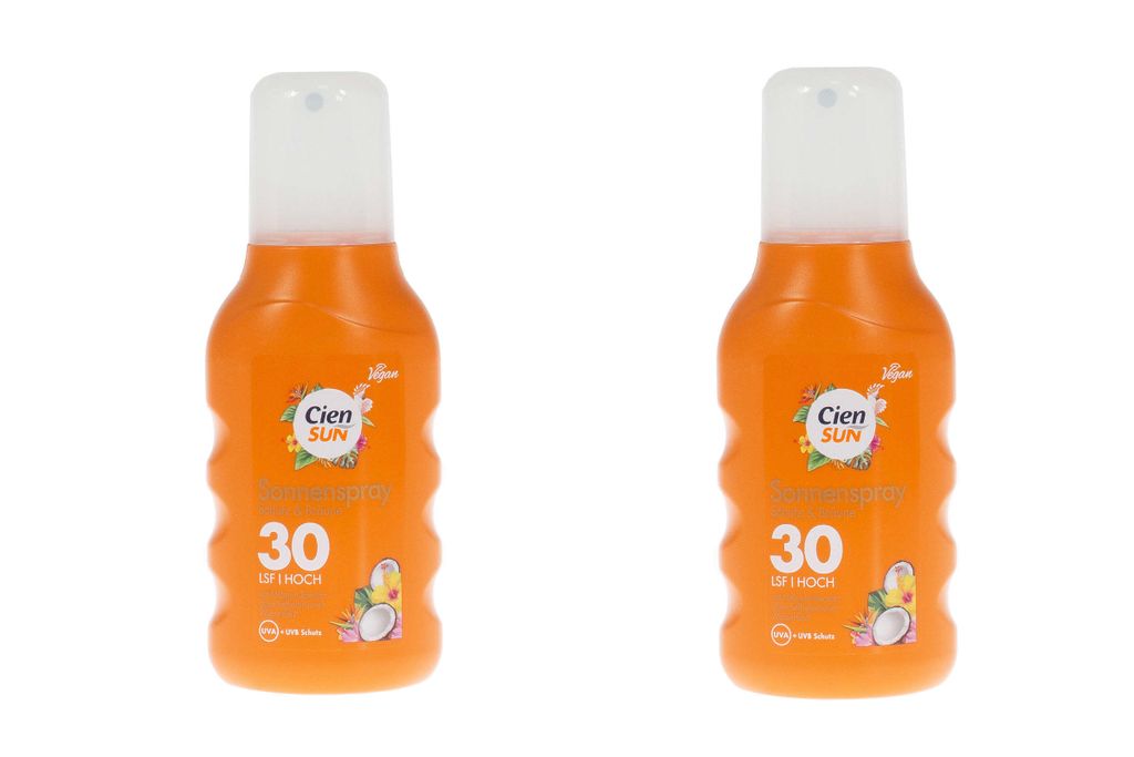 Cien Sun Sonnenspray LSF 30 200ml Vegan Wasserfest UVA UVB Schutz & Bräune 2 Stück