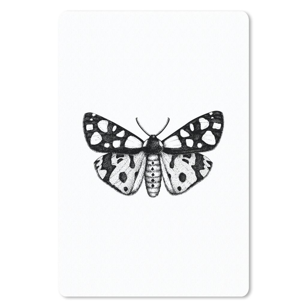 MuchoWow Mauspad Mousepad Schmetterling - Vintage - Schwarz und weiß 40x60 cm - Mousepads - Maus Mat - Pad - Mausunterlage - Schreibtisch Accesoire