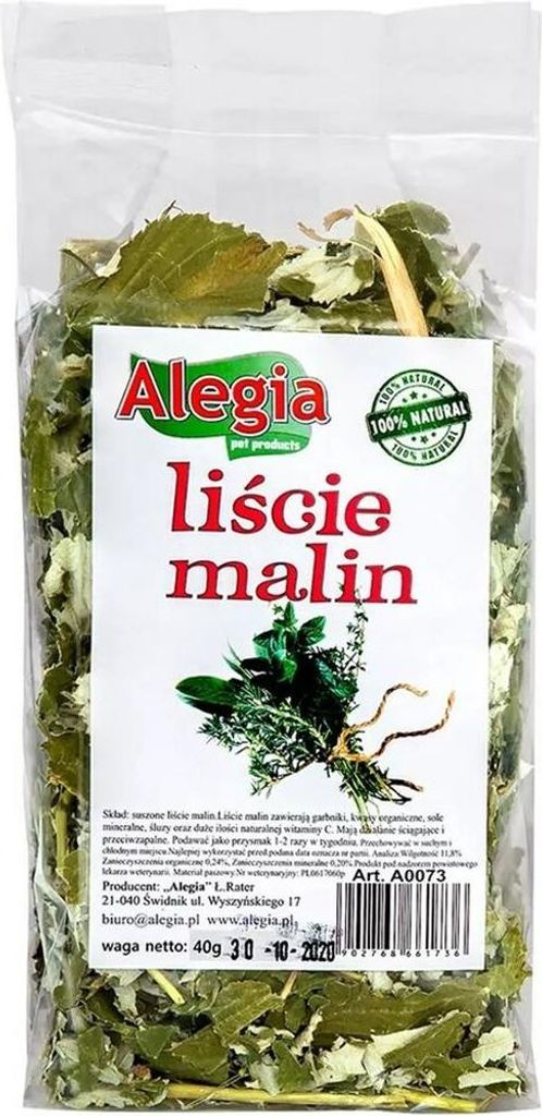 ALEGIA Feuilles de framboisier pour rongeurs 40g Image du produit 