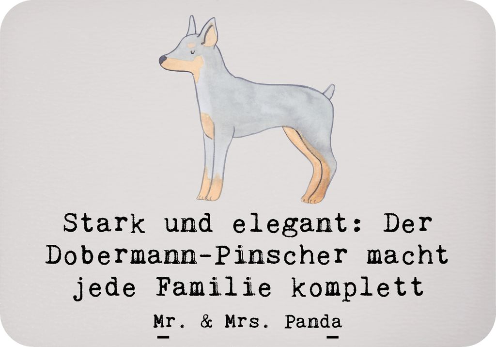 Mr. & Mrs. Panda magnet Dobermann Pinscher - Grau Pastell - Geschenk, elegantes Haustier, Notizhalter, Hunderassen, Vielfalt, zettelhalter, Kühlsc...