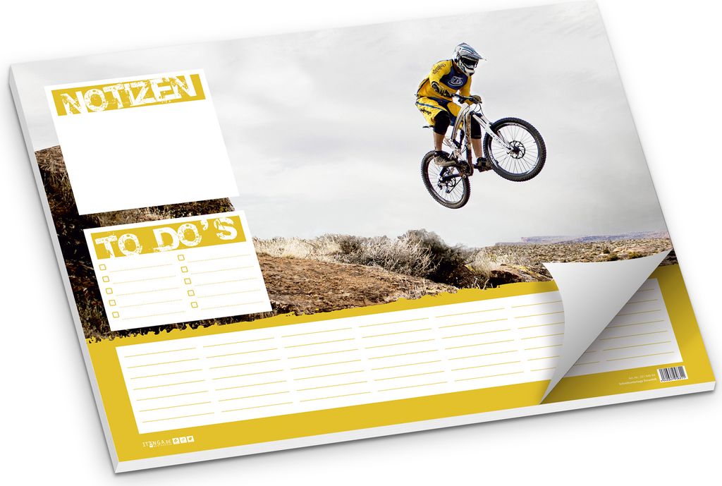 itenga Schreibtischunterlage Downhill, 50 Blatt Papier, DIN Produktbild 