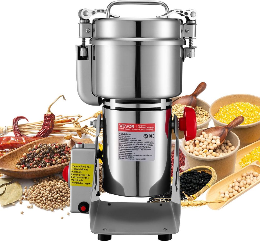 VEVOR Moulin à céréales électrique 800 g, moulin à céréales Image du produit 