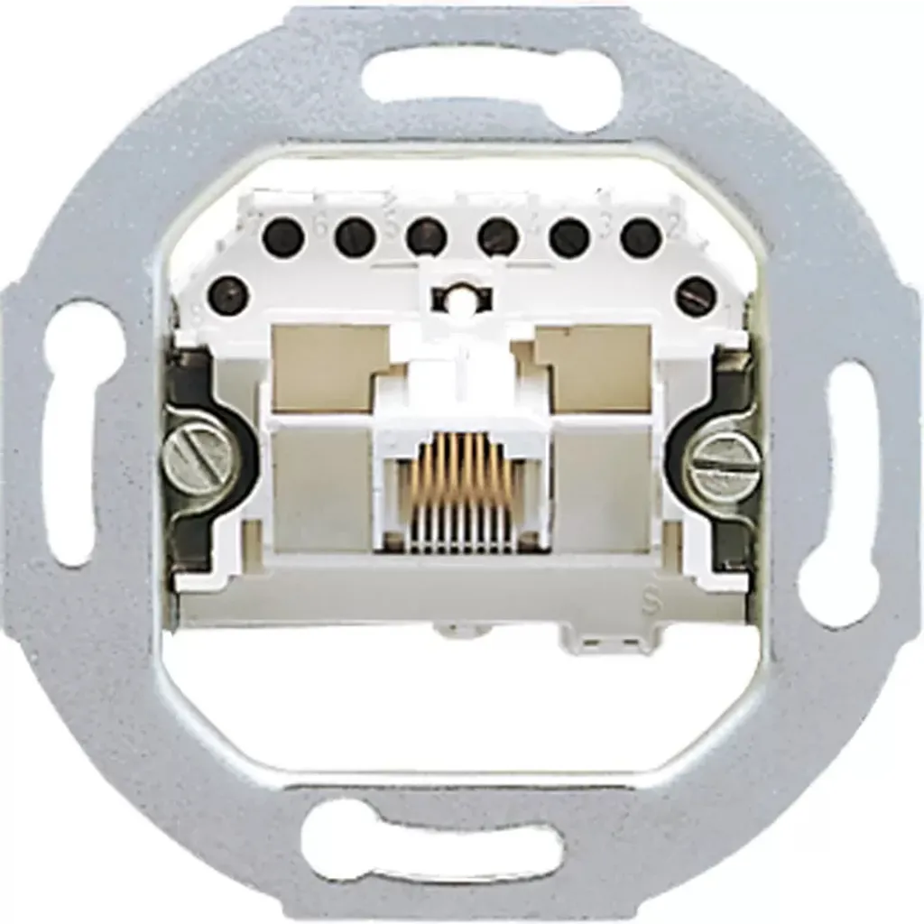 Prise de courant informatique RJ45 Argent JUNG UAE 8 UPO blindée