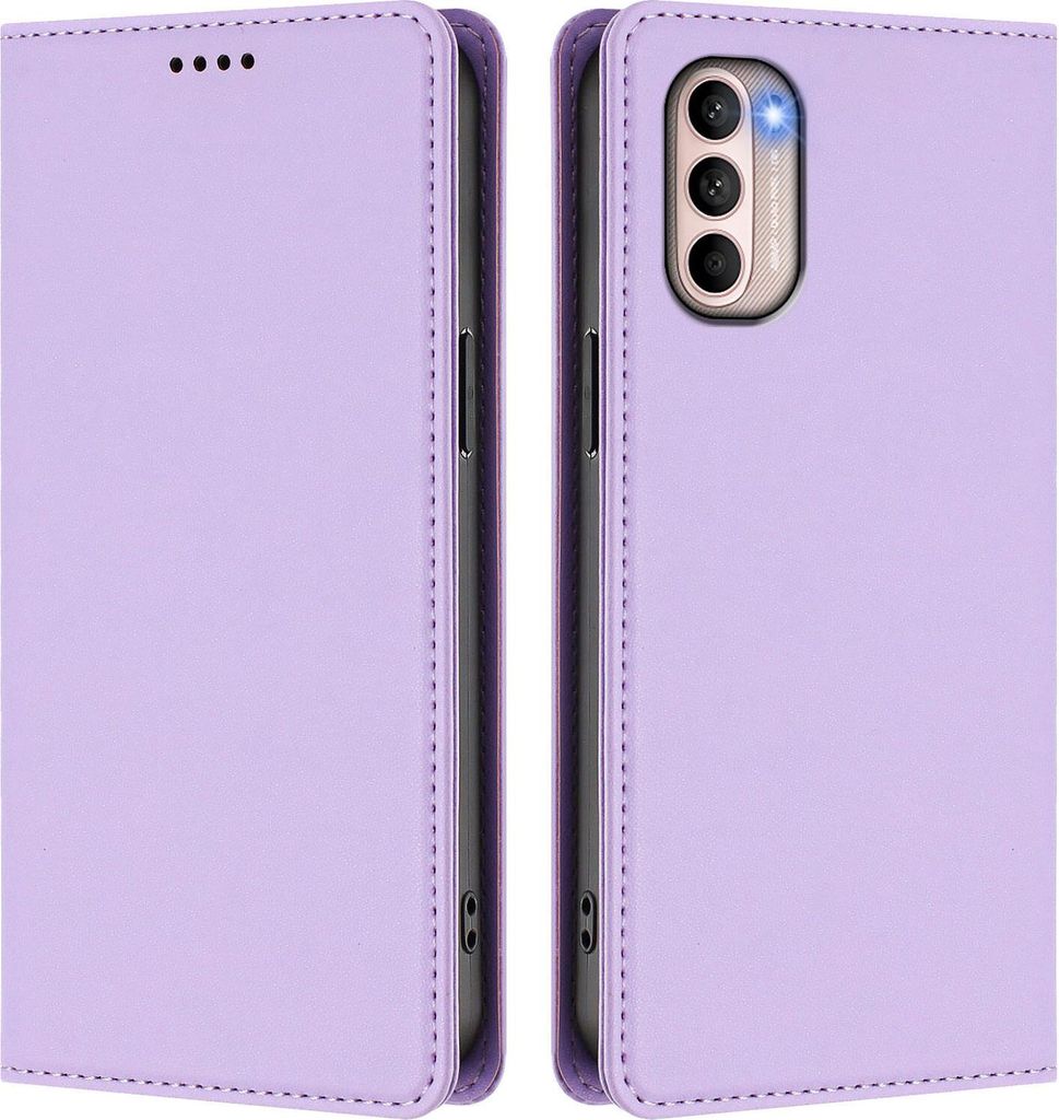 Handyhülle für Motorola Moto G41 / Moto G31, Kunstleder Klapphülle Stoßfeste Magnetische Hülle mit Ständer Violett