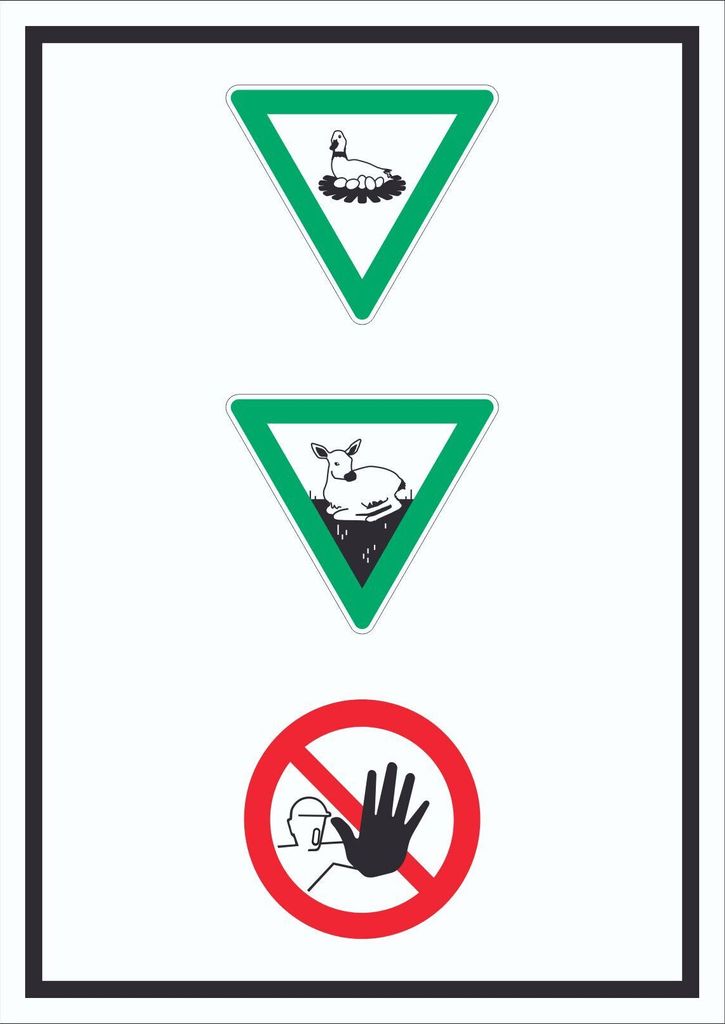 Brut- und Setzzeit Betreten verboten hochkant Symbol Schild A5 Rückseite selbstklebend