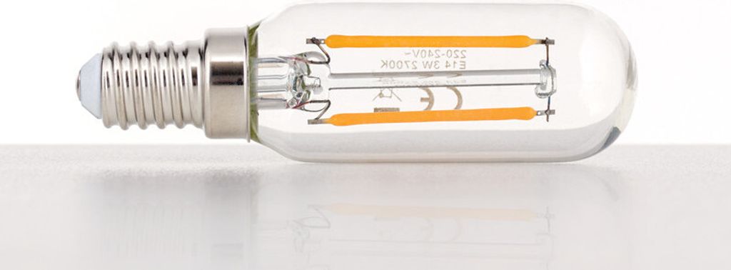 LED E14/T25 Röhrenlampe, Lampe, Leuchtmittel, Ersatzglühbirne, Ersatzteil, 3 Watt, 330 Lumen, 2700 Kelvin, warmweiß, klar, nicht dimmbar