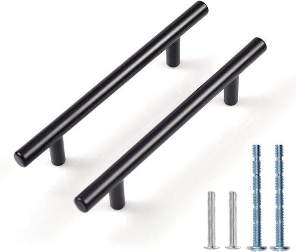 Aluminium Handgrepen Set in Schwarz, 128 mm Länge