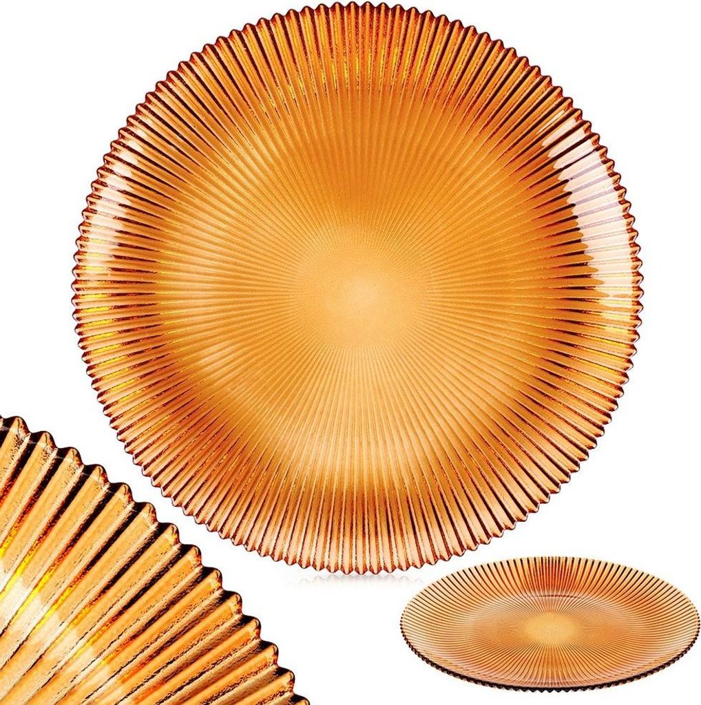 Amber Dessertteller klein für Kuchen, Desserts, Snacks 21 cm