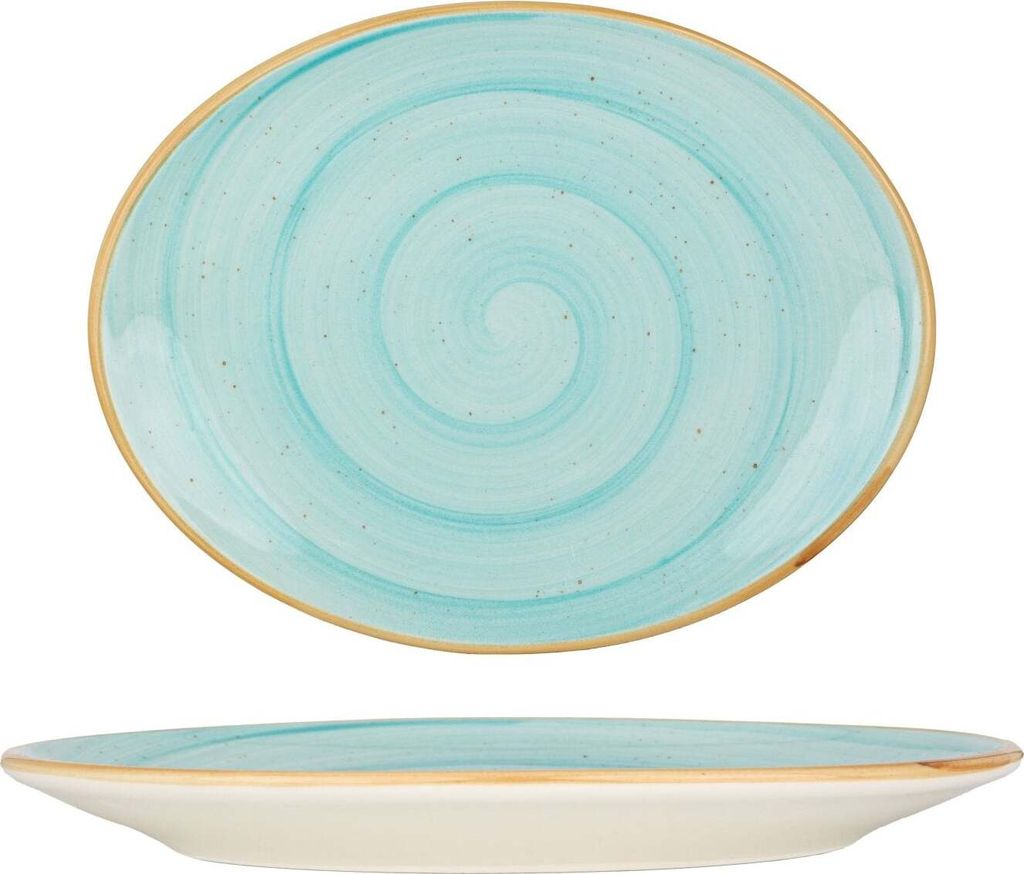 Bonna Servierschale - Aqua - Porzellan - 25x19 cm